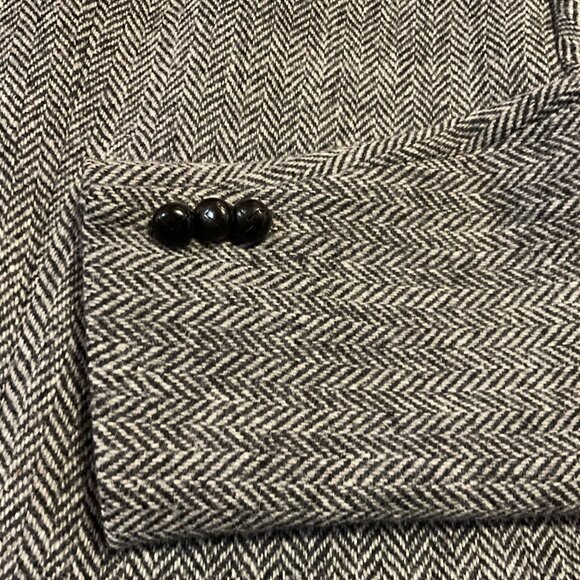Vtg Harris Tweed Sport Coat Sz 42R Black Gray Handwoven 100% Scottish Wool - Picture 3 of 8